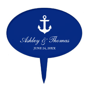 Amazon.com: WeBenison Anchor Happy Birthday Cake Topper, Nautical Birthday  Party/Ocean Sailor Children Birthday Party Decorations Blue Glitter :  Grocery & Gourmet Food