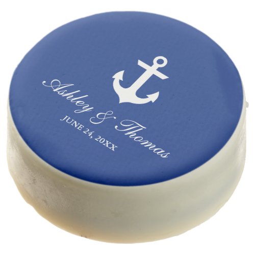 Nautical Wedding Anchor Blue Chocolate Covered Oreo