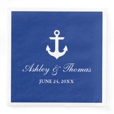 Nautical Wedding Anchor Blue D Paper Dinner Napkin Nautical Wedding Anchor Blue D Paper Dinner Napkin