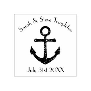 Nautical Wedding Anchor Bride and Groom Stamp