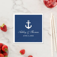 Nautical Wedding Anchor Navy Blue Cocktail