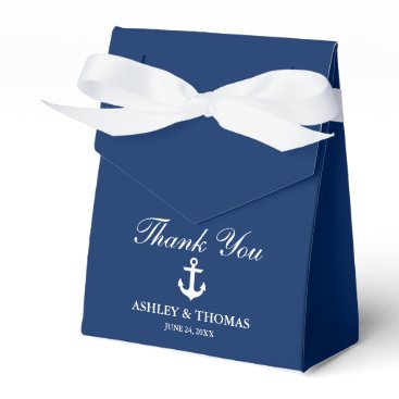 Nautical Wedding Anchor Navy Blue Thank You Bow Favor Box Nautical Wedding Anchor Navy Blue Thank You Bow Favor Box