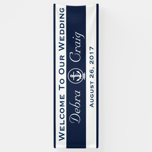 Nautical Wedding Banner -  2.5' X 8'