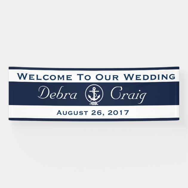 Nautical Wedding Banner -  2.5' X 8'