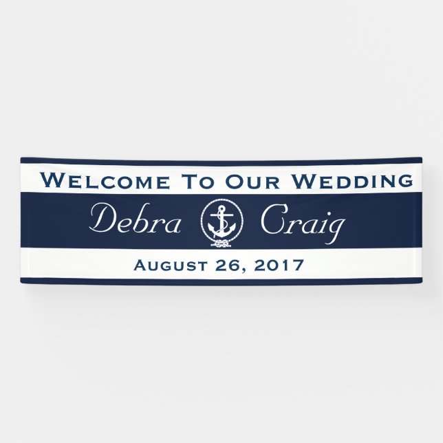 Nautical Wedding Banner -  2.5' x 8' (Horizontal)