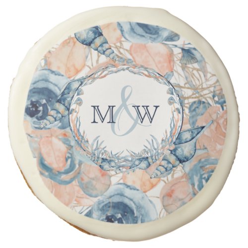 Nautical Wedding Beach Sea Shell Flowers  Sugar Cookie