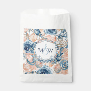 Nautical Wedding Beach Seashell n Roses Favor Bag