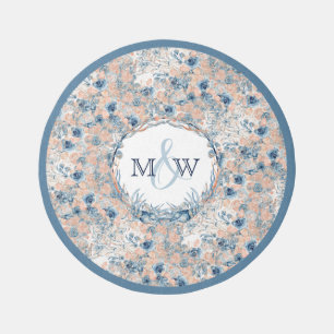 Nautical Wedding Beach Seashell Roses Monogrammed Outdoor Rug