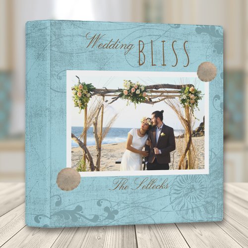 Nautical Wedding Bliss Photo Album 3 Ring Binder