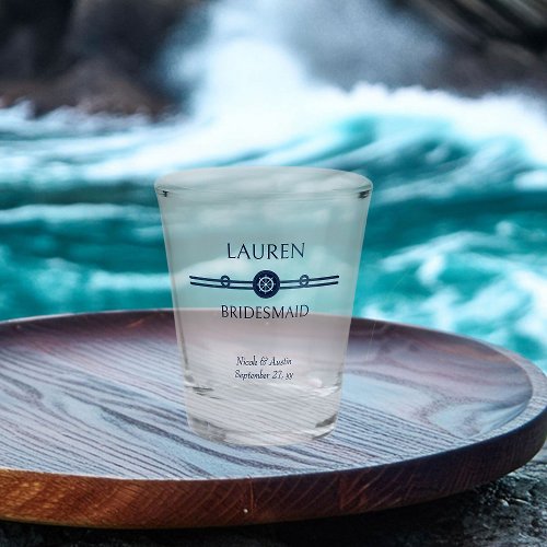 Nautical Wedding Bridal Party Bridesmaid Shot Glass