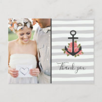 Nautical Wedding Budget Photo Thank You  Postcard