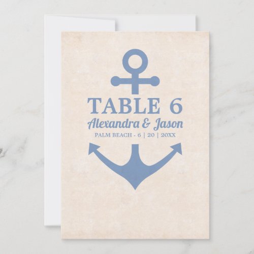 Nautical Wedding by the Sea Table Numbers
