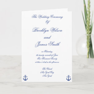 Nautical Wedding Ceremony Programs