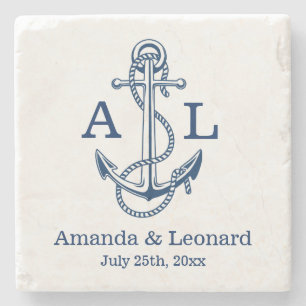 Nautical Wedding coaster personalized favour