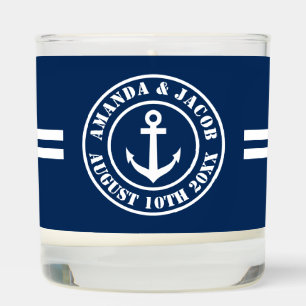 Nautical wedding decor candles with vanilla scent