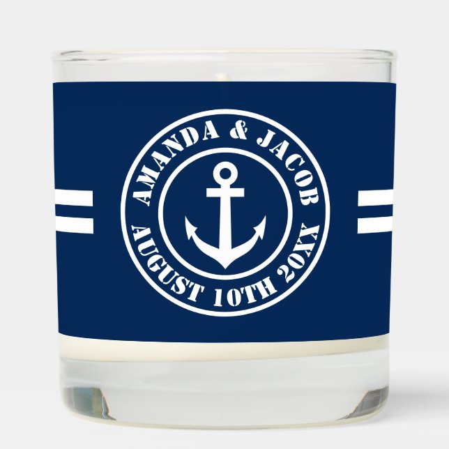 Nautical wedding decor candles with vanilla scent (Right)