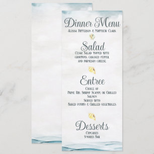 Nautical Wedding Dinner Menu Invitation