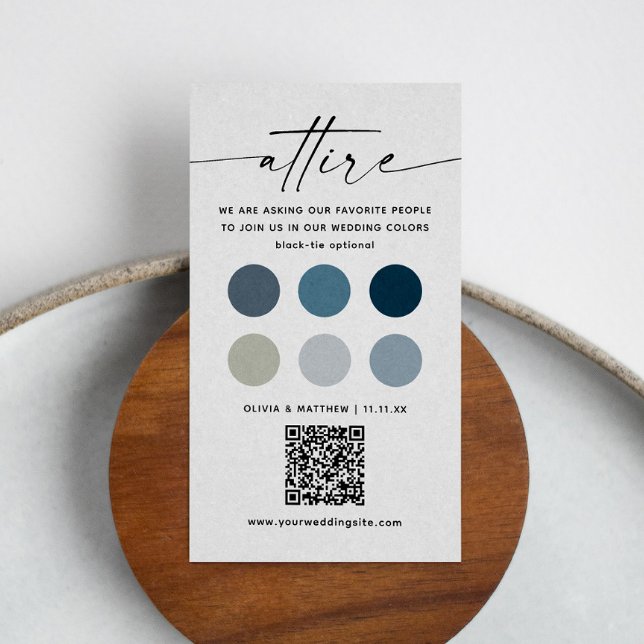 Nautical Wedding Dress Code + QR Code | Attire Enclosure Card (Creator Uploaded)