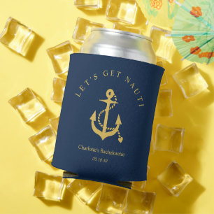 Nautical Wedding Engagement Rehearsal Dinner Can Cooler