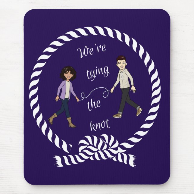 Nautical Wedding Engagement We're Tying The Knot Mouse Pad (Front)