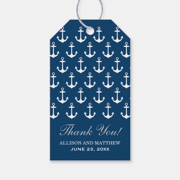 Nautical Wedding Favor Tags | Anchors And Stripes