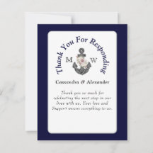 Nautical Wedding Floral Anchor Navy Blue White