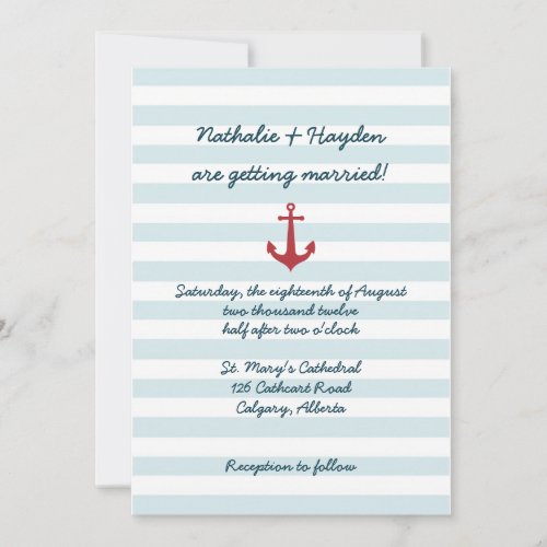 Nautical wedding invitation