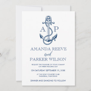 Nautical wedding invitation template