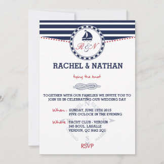 Nautical Wedding Invitation - Tying the knot