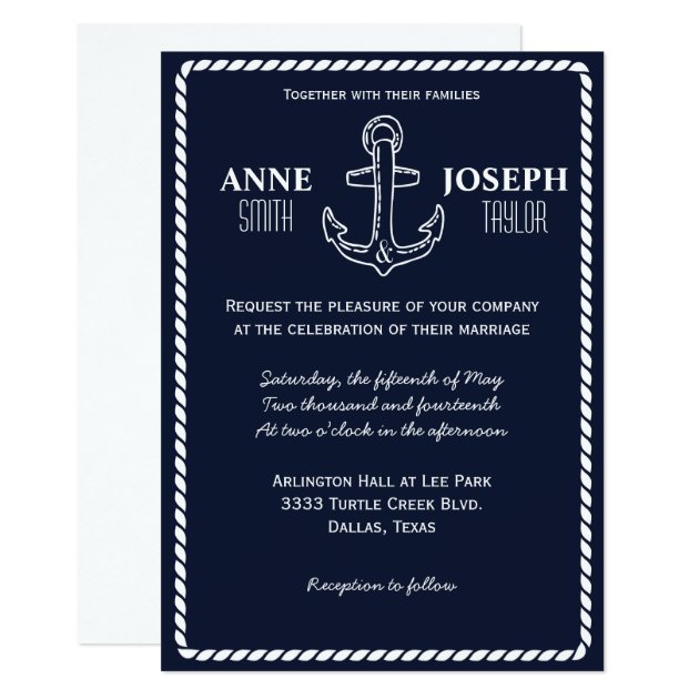Nautical Wedding Invitation XVI