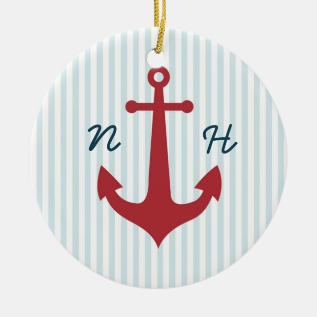 Nautical wedding keepsake ornament (Front)