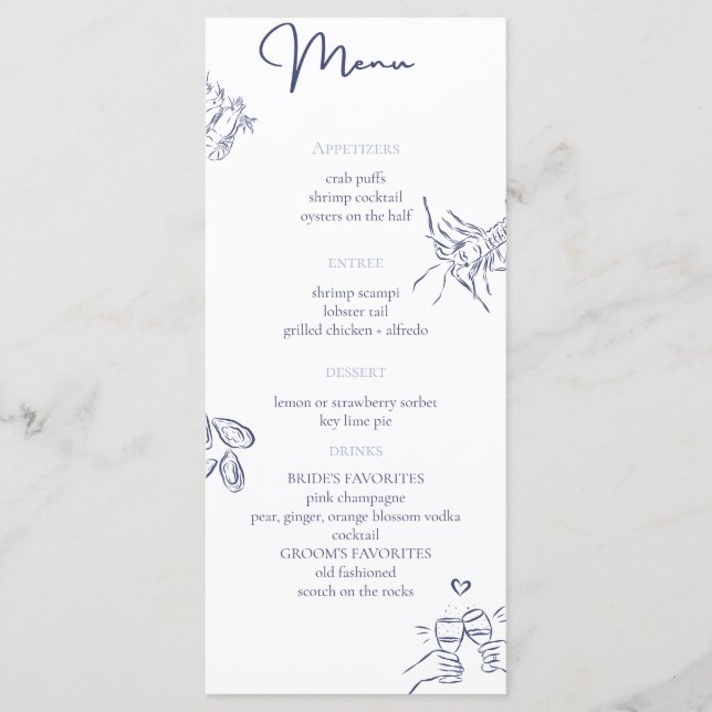 Nautical Wedding Menu (Front)