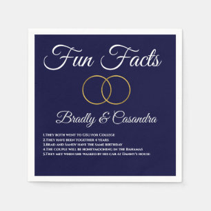 Nautical Wedding Navy Blue and White Fun Facts Nap Napkins