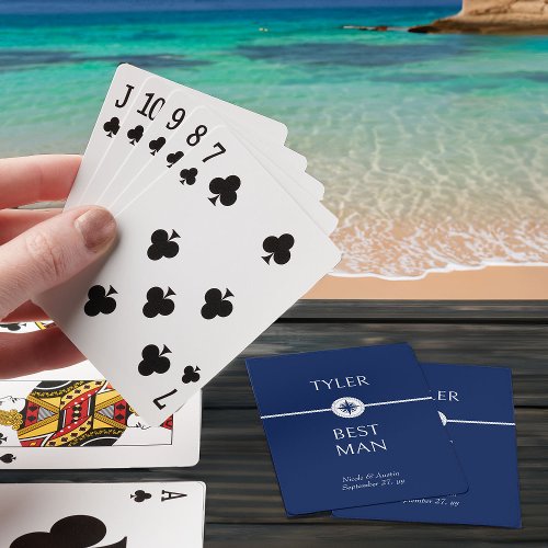 Nautical Wedding Party Gift Best Man Poker Cards
