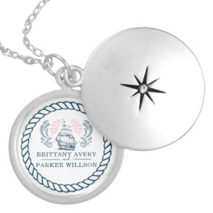 Nautical Wedding Personalized Gift Locket Necklace