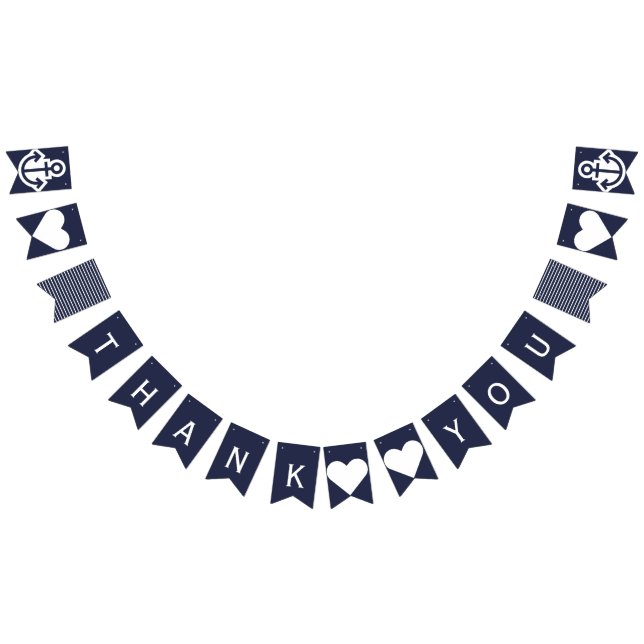 Nautical Wedding Pictures Thank You Bunting Prop Flags (All)