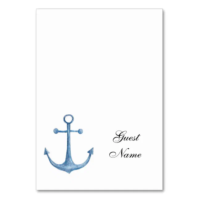 Nautical wedding place card Beach table name Blue | Zazzle