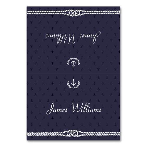 Nautical Wedding Place Cards With Blue Anchors