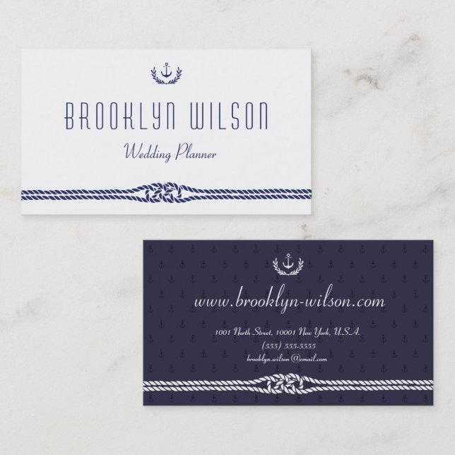 Nautical Wedding Planner Business Cards (Front/Back)