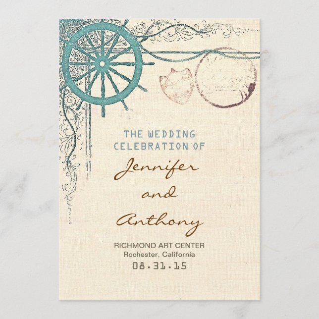 Nautical wedding program (Front)