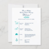 Nautical Wedding Reception Itinerary Timeline Invitation (Front)