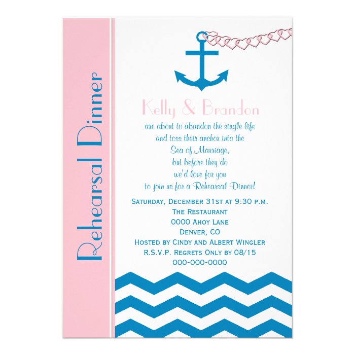 Nautical Wedding Rehearsal Dinner Invitation