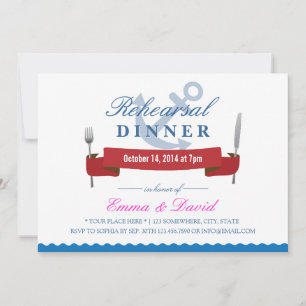 Nautical Wedding Rehearsal Dinner Invitations