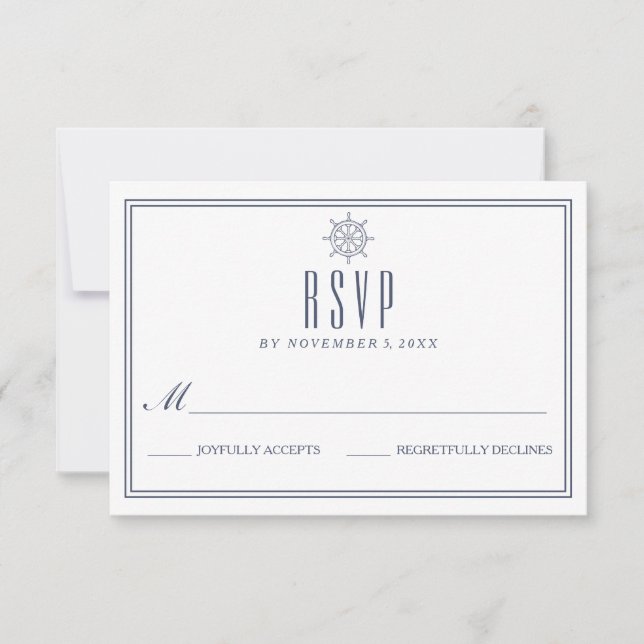 Nautical Wedding RSVP Card (Front)