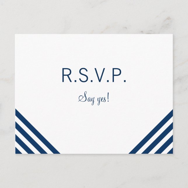 Nautical Wedding RSVP postcard template (Front)