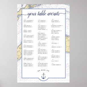Nautical Wedding Seating Chart Martha's Vineyard
