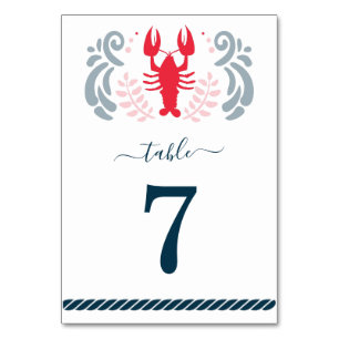 Nautical Wedding Simple Table Number