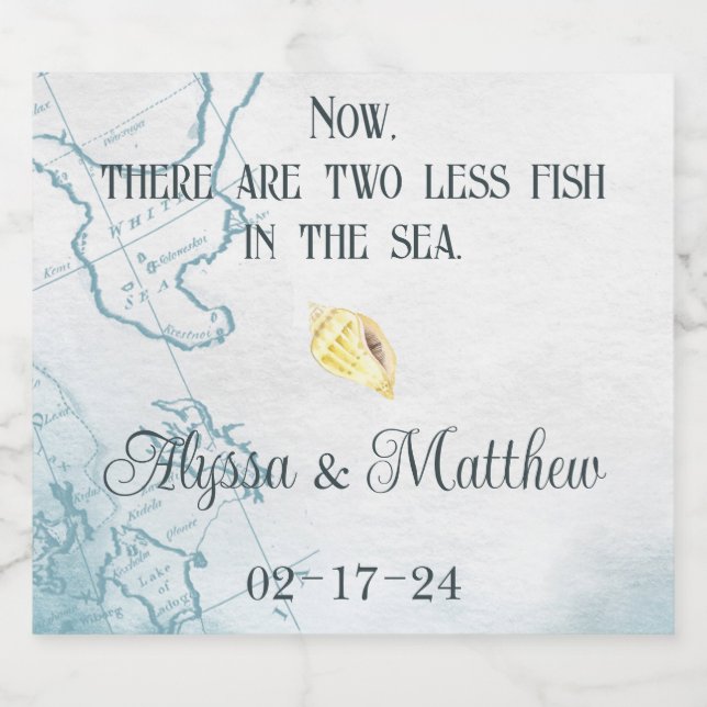 Nautical Wedding Sparkling Wine Labels (Single Label)