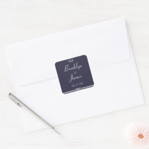 Nautical Wedding Stickers With Blue Anchors