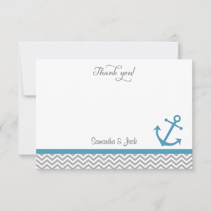 Nautical Wedding Thank You Card Zazzle